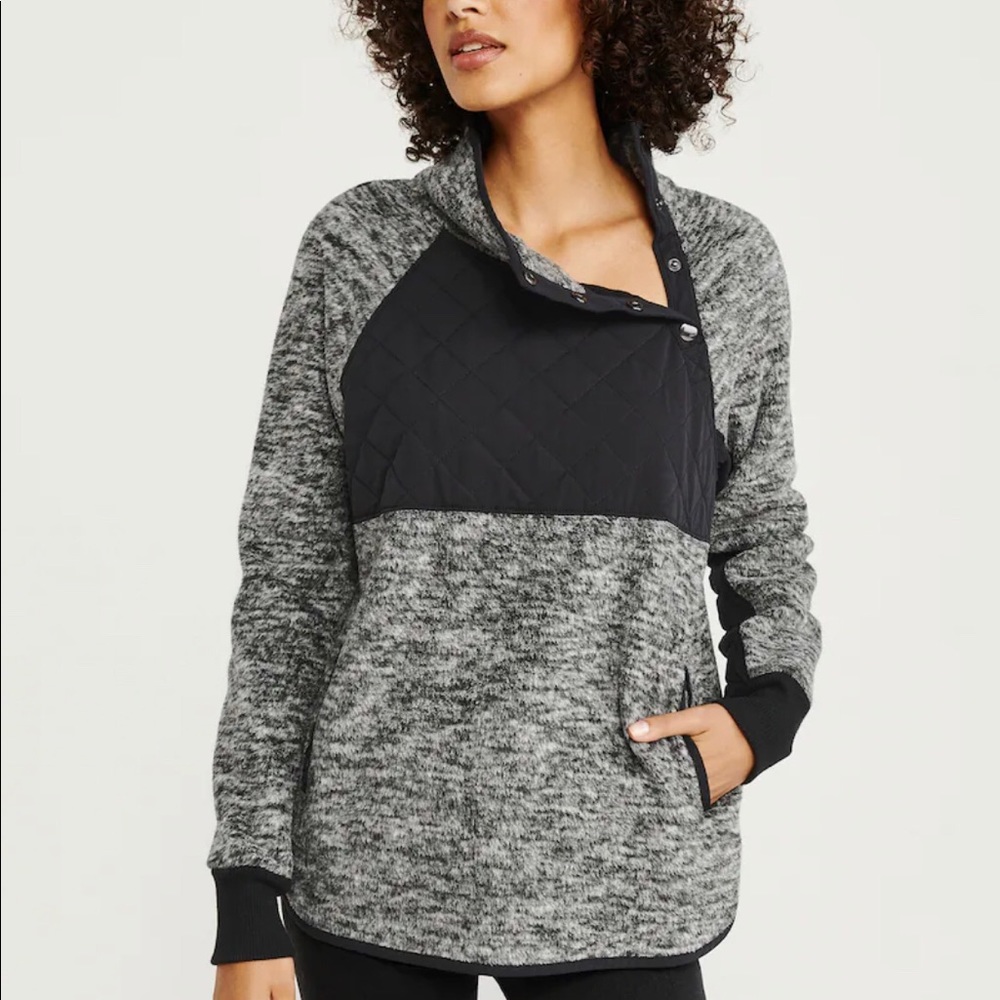 A&F Asymmetrical Snap-Up Fleece